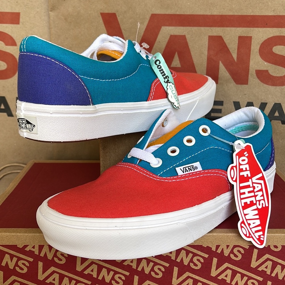 Vans Comfycush Era Multi Block Multi/True White sneakers WMNS - Picture 9 of 16
